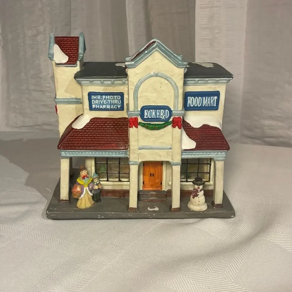 Vintage Eckerd Drug Store Christmas Village Pharmacy Building Rare 7.5